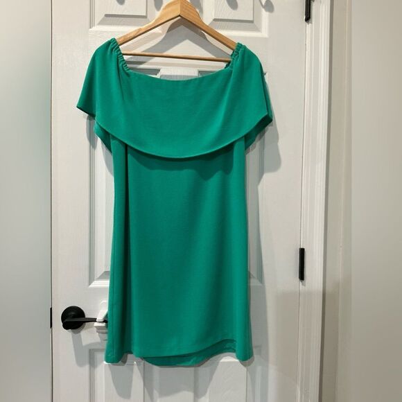 Charles Henry Off-Shoulder Emerald Dress Sz: M - Picture 5 of 11